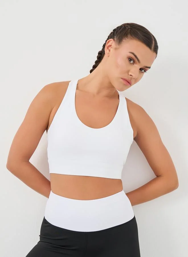 ستايلي Styli Back Dual String Detail Racerback Low Impact Sports Bra