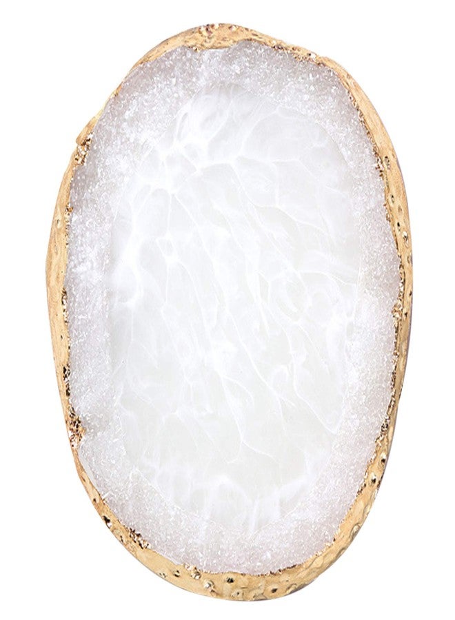 Generic Nail Art Agate Palette Golden Edges Nail Holder Crystal Resin Paint Palette Nail Piece Display Tool/ - Image 1