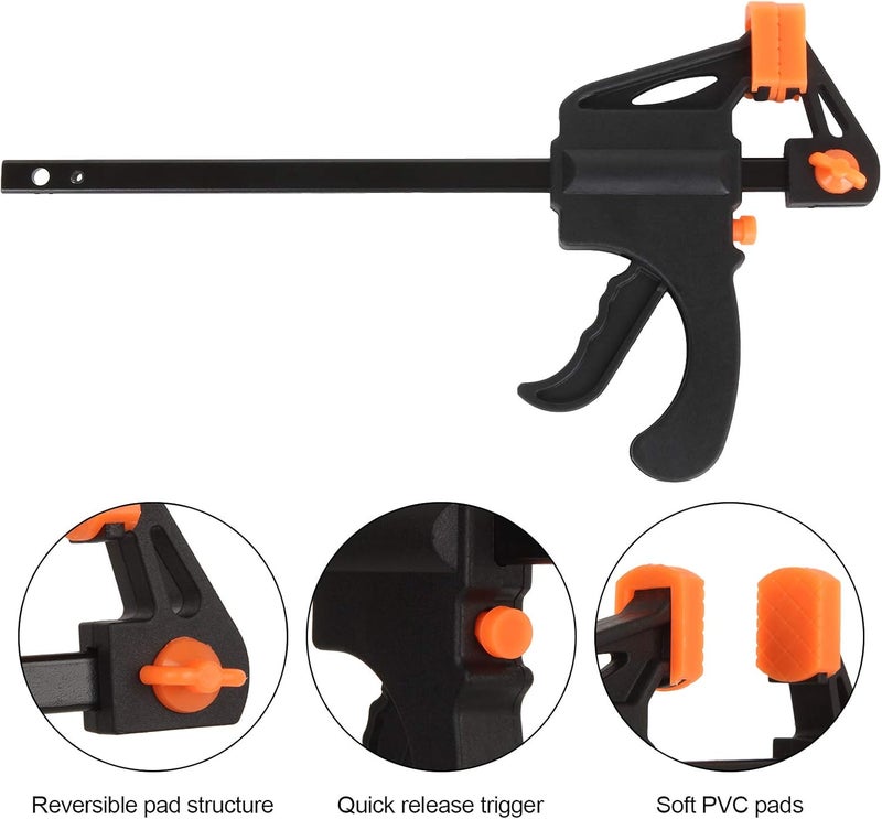SENENQU 8 Pack 4 Inch Wood Clamps Grip Clamps OneHand ClampSpreader 4 Wood Clamps Wood Working Tools - Image 3