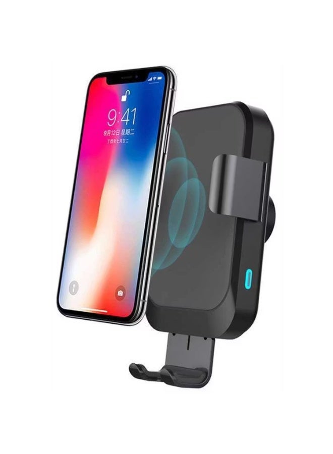 Powerology 15W Fast Wireless Car Phone Holder - Automatic Clamping with Touch Sensor - Dashboard, Windshield & Air Vent Mount - 360° Rotation - QC 3.0 Car Charger & Type-C Cable Included
