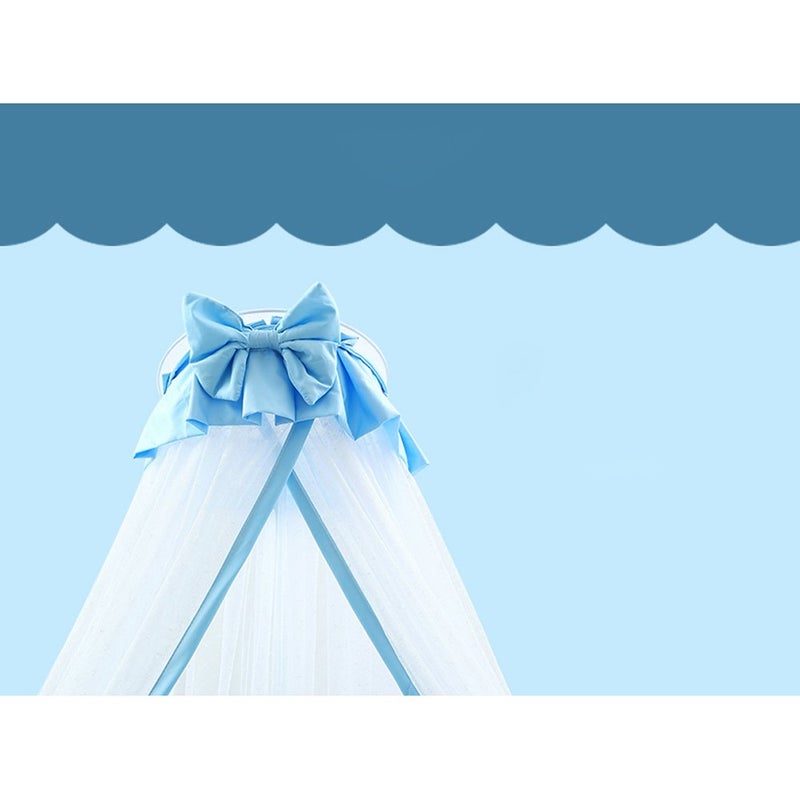 CdyBox Breathable Crib Netting Bed Curtains Canopy for Kids Mosquito Net Bedroom Decor (Blue, Mosquito net) - Image 4