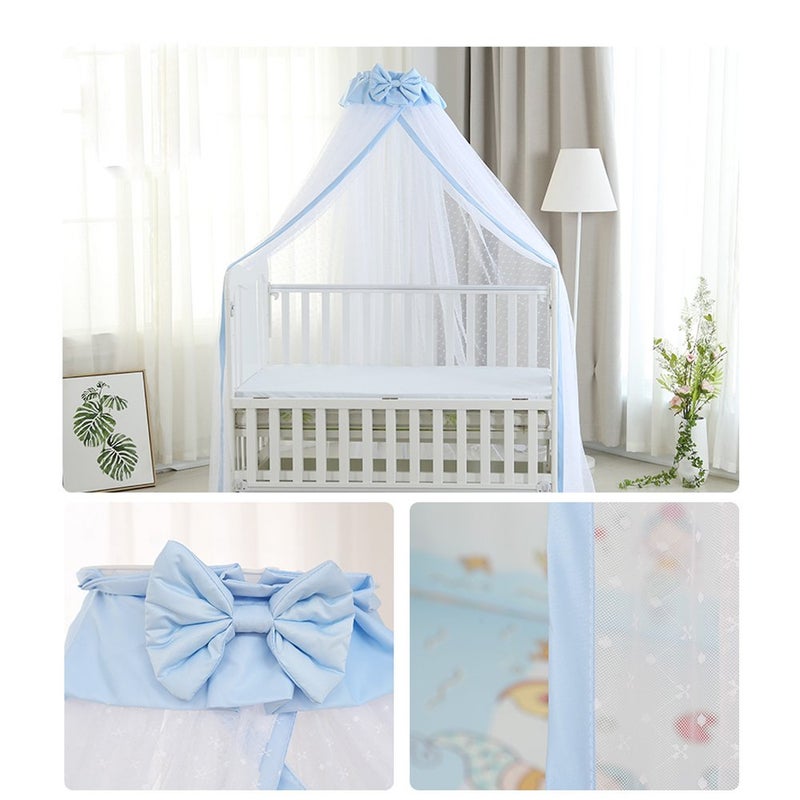 CdyBox Breathable Crib Netting Bed Curtains Canopy for Kids Mosquito Net Bedroom Decor (Blue, Mosquito net) - Image 2
