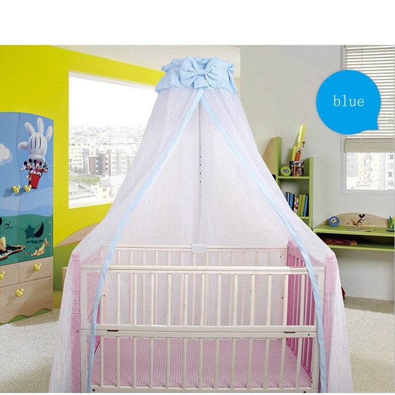 CdyBox Breathable Crib Netting Bed Curtains Canopy for Kids Mosquito Net Bedroom Decor (Blue, Mosquito net) - Image 3