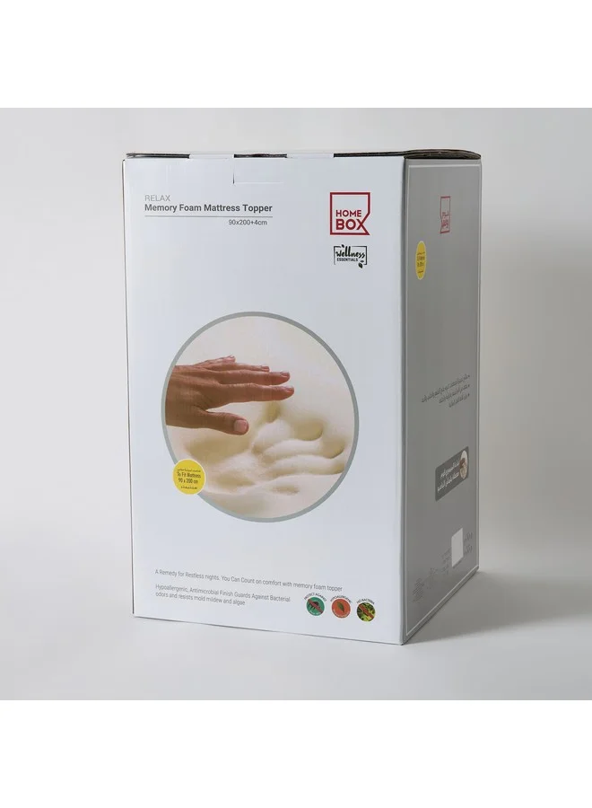 هوم بوكس غطاء مرتبة ميموري فوم بامبو ريلاكس 90 × 200 × 4 سم