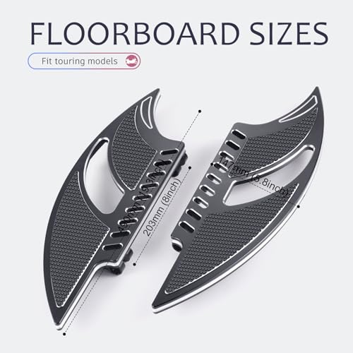 TOPRAMETAL For Harley Floorboards Touring Street Road Glide For Harley Davidson Passenger Floorboards Motorcycle Footboards (Black, Comb sets-08-13 Touring) - Image 3