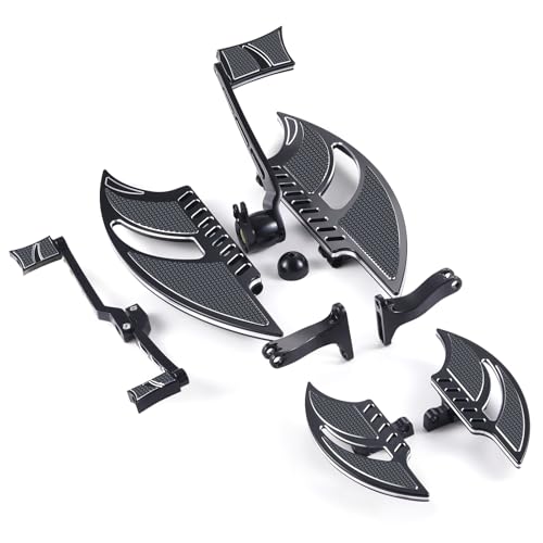 TOPRAMETAL For Harley Floorboards Touring Street Road Glide For Harley Davidson Passenger Floorboards Motorcycle Footboards (Black, Comb sets-08-13 Touring) - Image 1