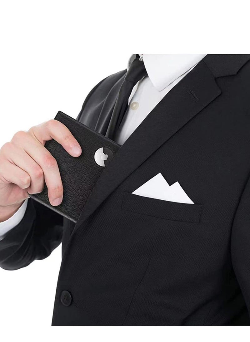 KASTWAVE - Men's Wallet, Credit Card Bi-Fold Wallet with Money Clip, RFID Blocking Slim Front Pocket Wallet, with ID Window Card Holder Wallet Tag Clip Pocket Protector, for Airtags Wallet Men Women, Black, - Image 1