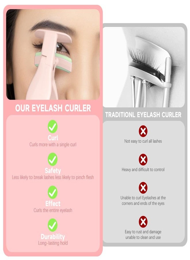 MAYCREATE® 3Pcs Eyelash Curler Set, Quick Eyelashes Curlers for Hard Lashes, Mini Eye Lash Curler Corner Lashes Clamp, Long Lasting, Works on Small Inner and Outer Eyelashes, Lifts & Defines - Image 3