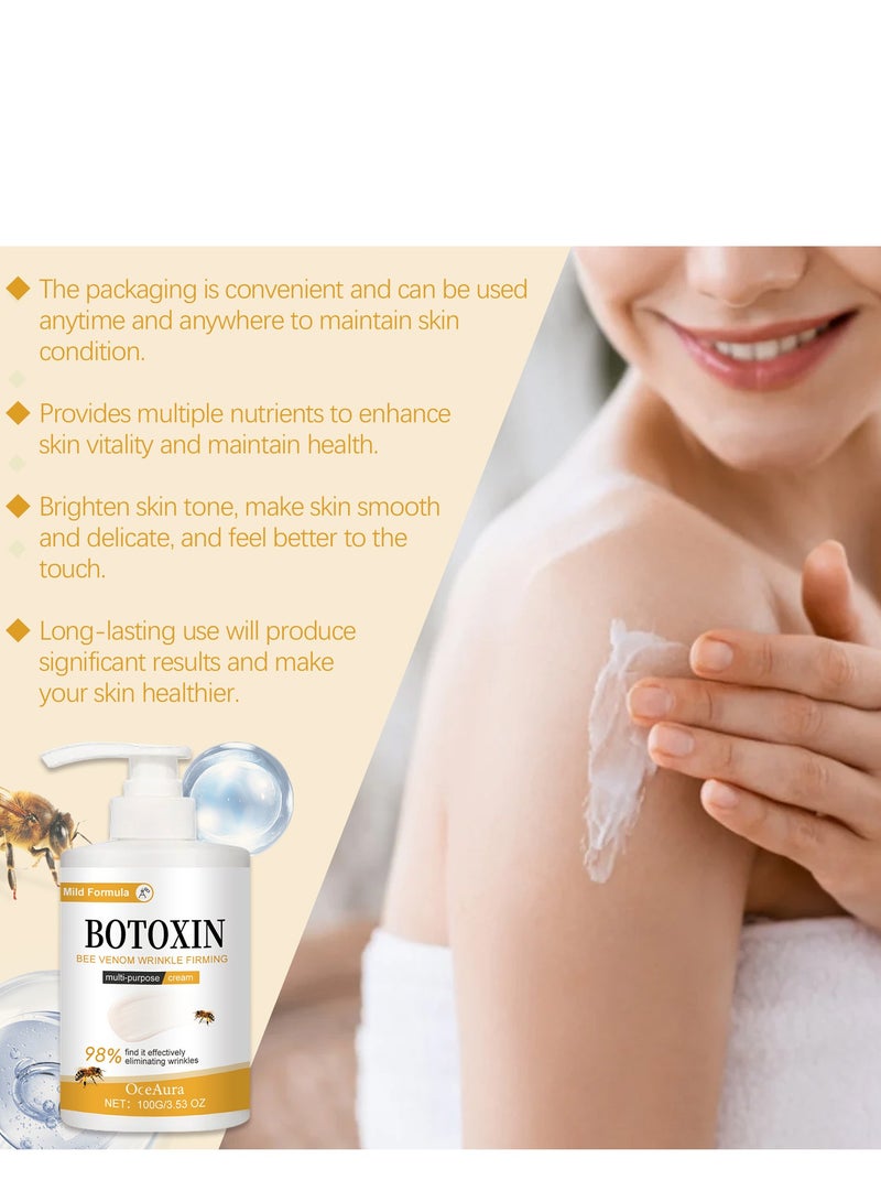  اوساورا 100 جرام كريم إزالة التجاعيد من سم النحل ، كريم الجسم المضاد للتجاعيد من سم النحل ، كريم شد التجاعيد لسم النحل ، مرطب مضاد للشيخوخة ، كريم شد البشرة ، مزيل التجاعيد الفوري ، كريم سم النحل المضاد للشيخوخة - Image 5