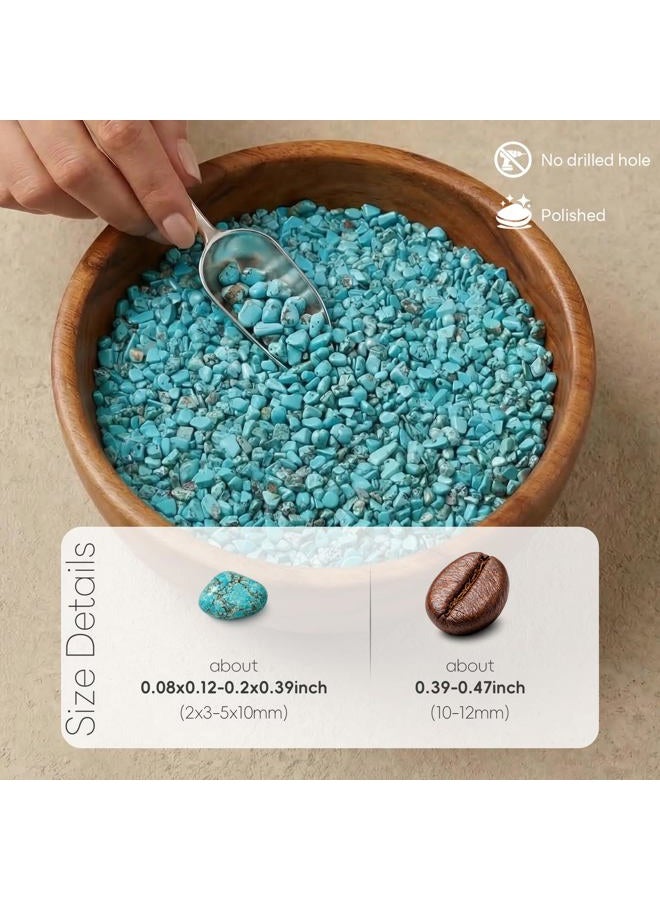 rockcloud (1-howlite Turquoise) - 0.5kg Howlite Turquoise Small Tumbled Chips Crushed Stone Healing Reiki Crystal Jewellery Making Home Decoration - Image 2