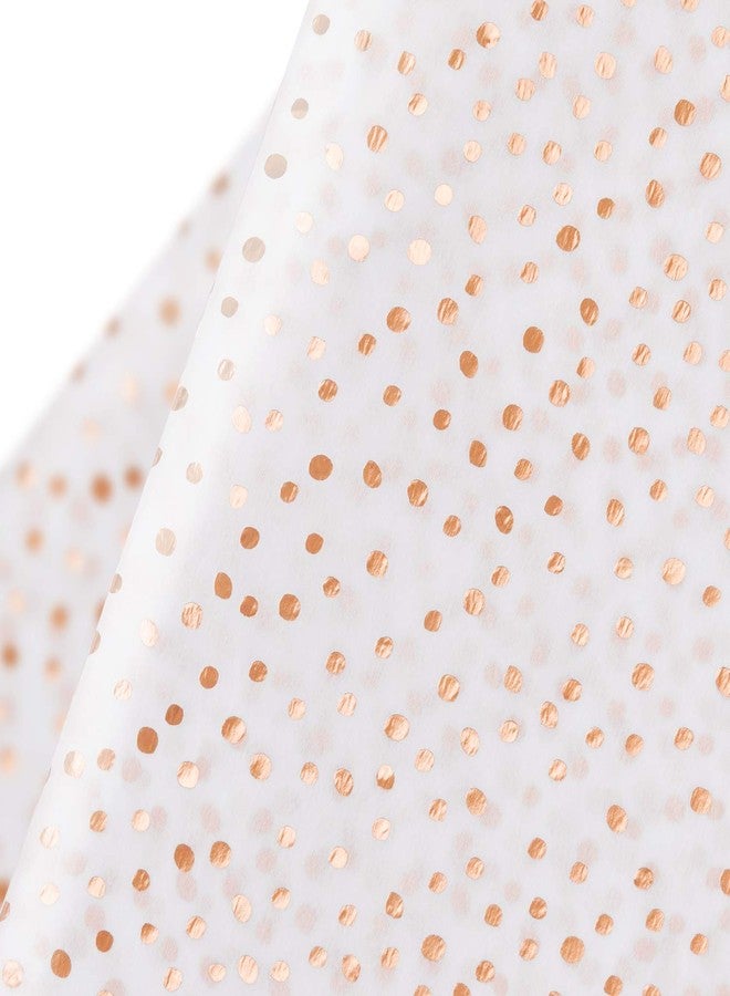 WRAPAHOLIC Wrapping Tissue Paper - 25 Sheets 19.7x27.5 Inch Metallic Rose Gold Dots Tissue Wrap Paper Bulk for Packing, DIY Crafts - Image 1