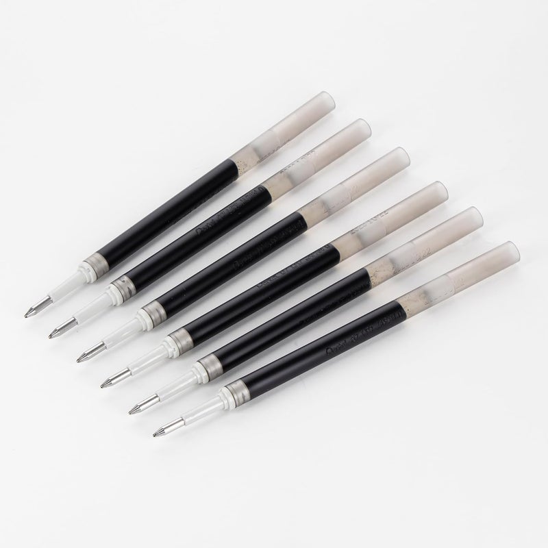 Pentel Refill Ink - for EnerGel Gel Pen, 0.7mm Metal Tip, Medium, Black Ink, Pack of 6 Refills - Image 1