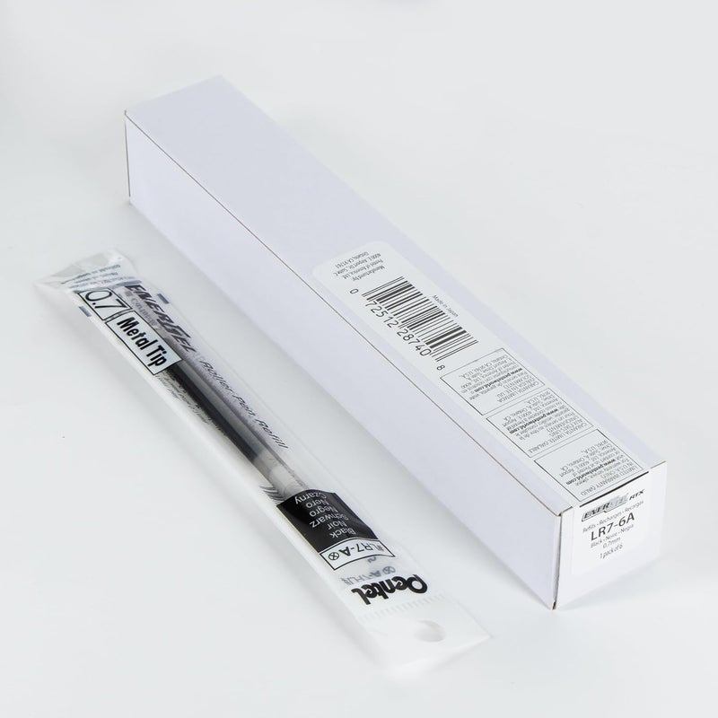 Pentel Refill Ink - for EnerGel Gel Pen, 0.7mm Metal Tip, Medium, Black Ink, Pack of 6 Refills - Image 3