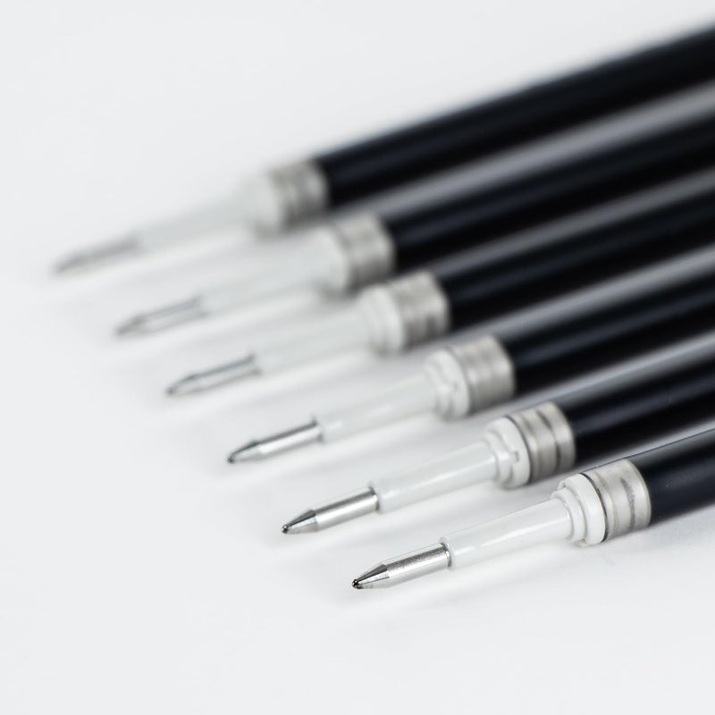 Pentel Refill Ink - for EnerGel Gel Pen, 0.7mm Metal Tip, Medium, Black Ink, Pack of 6 Refills - Image 5