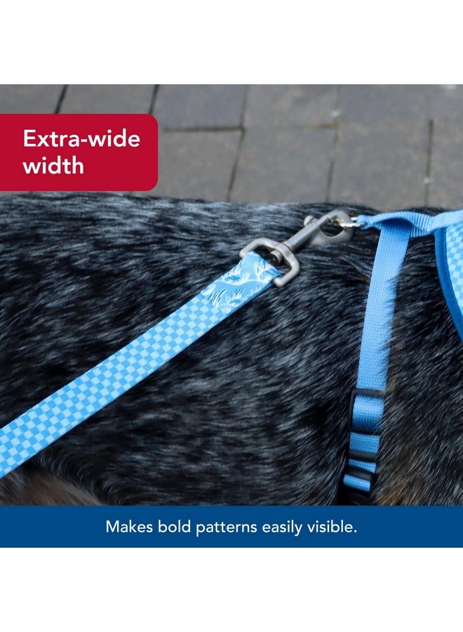 كوستال مقود كلب Coastal Pet Sublime - مقود للمشي مع الكلاب - تصميم عصري مزدوج النمط بنمط ملون وعصري - أمواج زرقاء مع مربعات زرقاء، 1 بوصة × 6 أقدام - Image 4