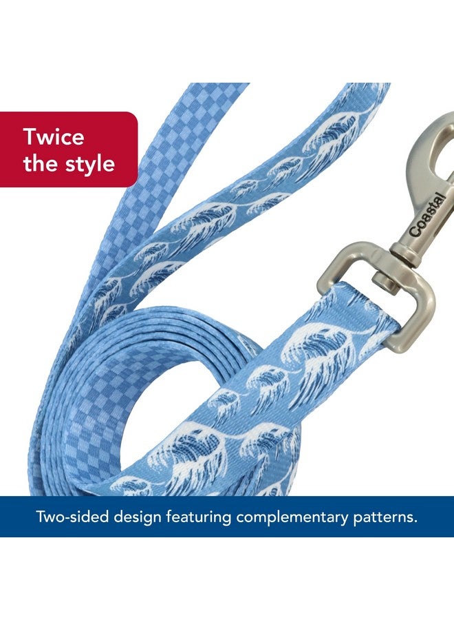 كوستال مقود كلب Coastal Pet Sublime - مقود للمشي مع الكلاب - تصميم عصري مزدوج النمط بنمط ملون وعصري - أمواج زرقاء مع مربعات زرقاء، 1 بوصة × 6 أقدام - Image 3
