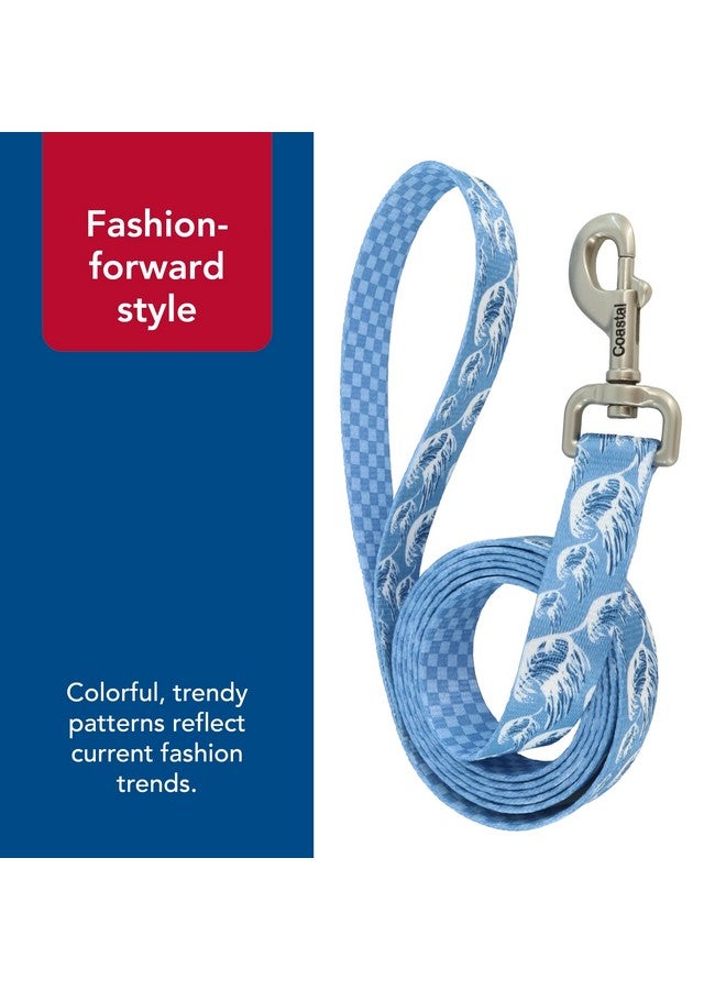كوستال مقود كلب Coastal Pet Sublime - مقود للمشي مع الكلاب - تصميم عصري مزدوج النمط بنمط ملون وعصري - أمواج زرقاء مع مربعات زرقاء، 1 بوصة × 6 أقدام - Image 5