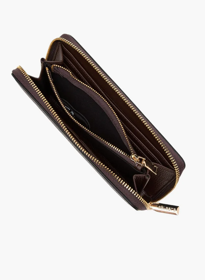 Celeste Women's Monogram Print Wallet with Zip Closure