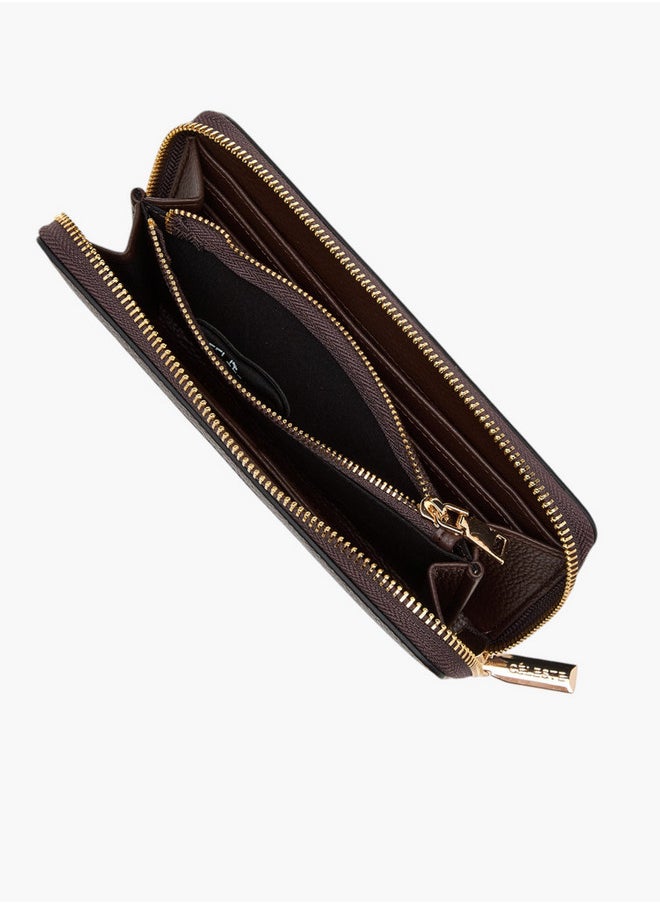 Celeste Women's Monogram Print Wallet with Zip Closure  - Image 5