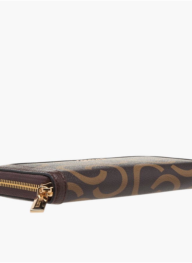 Celeste Women's Monogram Print Wallet with Zip Closure  - Image 4