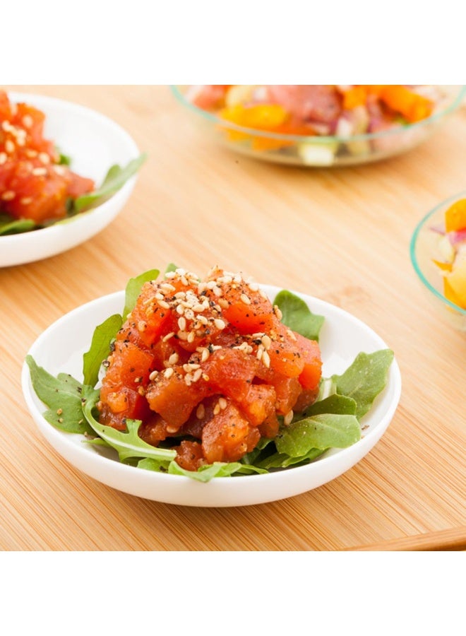 Restaurantware أطباق بلاستيكية صغيرة سعة 2 أونصة، 100 طبق مقبلات قابل للتخلص - دائري، صغير، أطباق بلاستيكية بيضاء، للمقبلات، الحلويات، أو العينات، للحفلات والفعاليات - Image 3