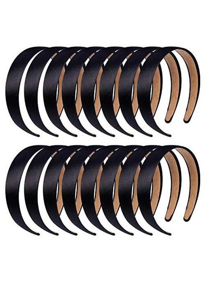 anezus 16 Pcs Headbands 1 Inch Antislip Black Ribbon Hair Bands For Women Girls Diy Craft Hair Accessories  - Image 2