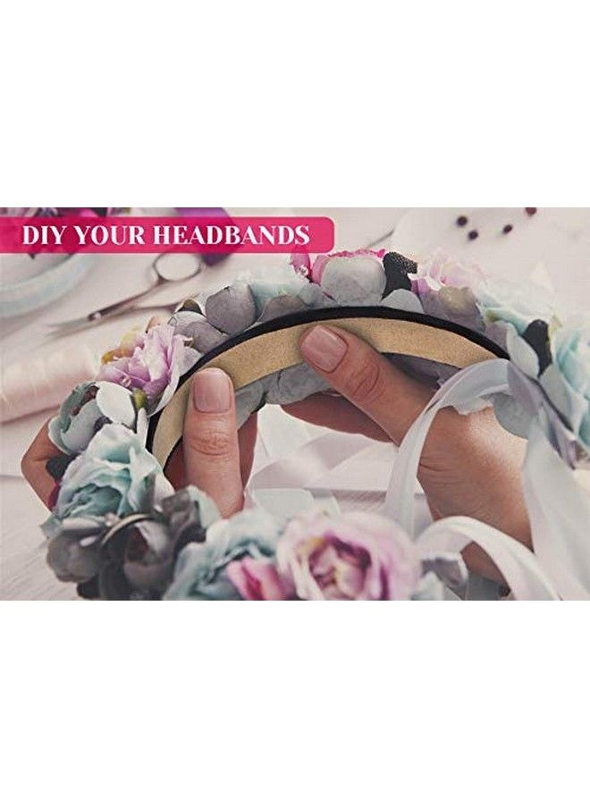 anezus - 16 Pcs Headbands 1 Inch Antislip Black Ribbon Hair Bands For Women Girls Diy Craft Hair Accessories - Image 1
