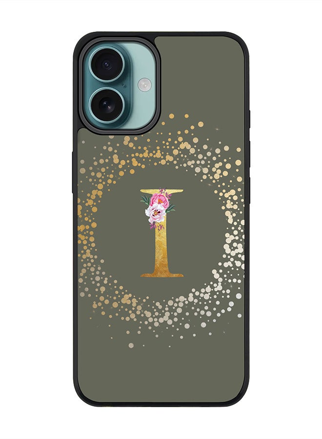 Stylizedd For iPhone 16 Plus Case [Compatible with MagSafe] Slim Magnetic cover Phone Case iPhone 16 Plus -Custom Monogram Floral - I (Olive Green ) - Image 1