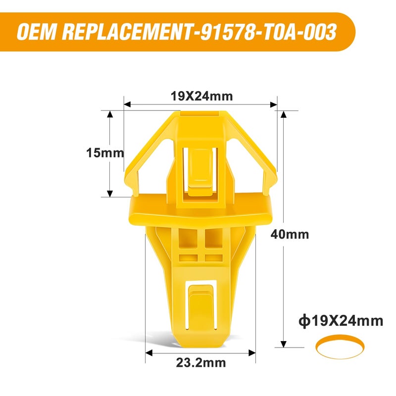 GOOACC 50 Pcs Bumper Moulding Fastener Rivet for Honda AcuraOEM Replacement 91578-T0A-003 Radiator Grille Honda CR-V 2012-2014 Acura RLX 2018-2020 - Image 3