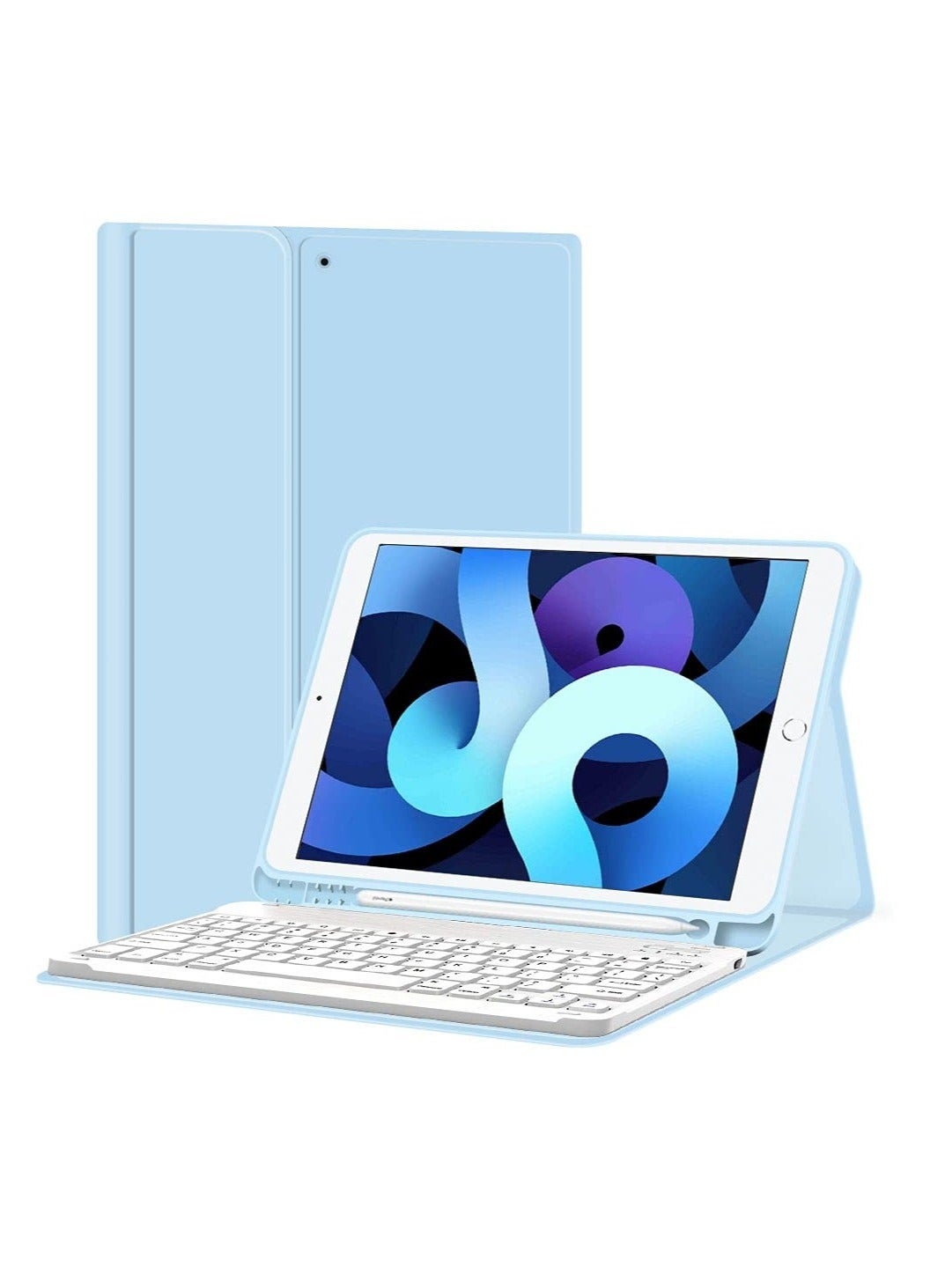 iPad Keyboard Case with Arabic English Bluetooth Keyboard for iPad Air 6th 10.2 Inch M2 iPad Air 5th 10.2 Inch /Air 4th 10.2 Inch iPad Pro 10.2 inch -Blue