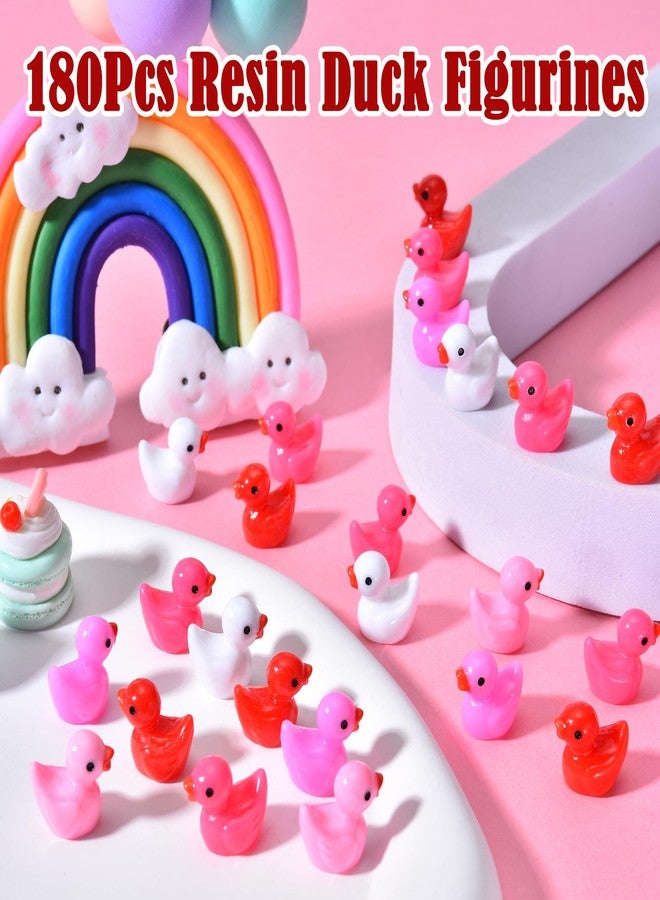 PAPPYN-A 180 Pcs Valentine's Day Resin Mini Ducks Red Pink White Valentines Day Tiny Resin Animals Bulk Miniature Figures for Micro Garden Landscape Decoration DIY Craft Party Favors - Image 4