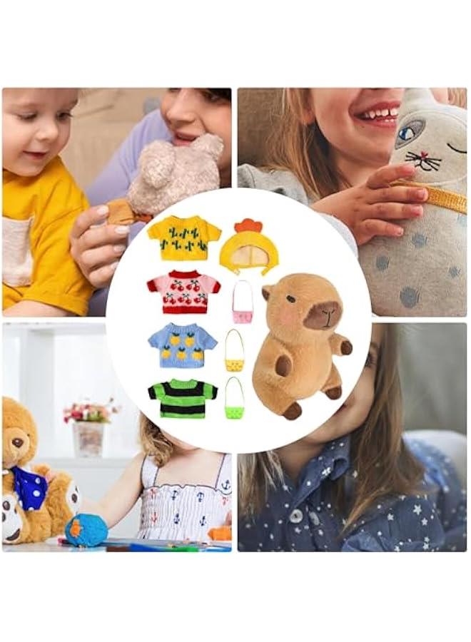 Capybara Plush, Capybara Plush with Clothes & Accessories, Dress Up Capybara Stuffed Animal, Cute Capybara Stuffed Animal with Outfits, Cute Plushies for Girl/Boy Birthday  - Image 4