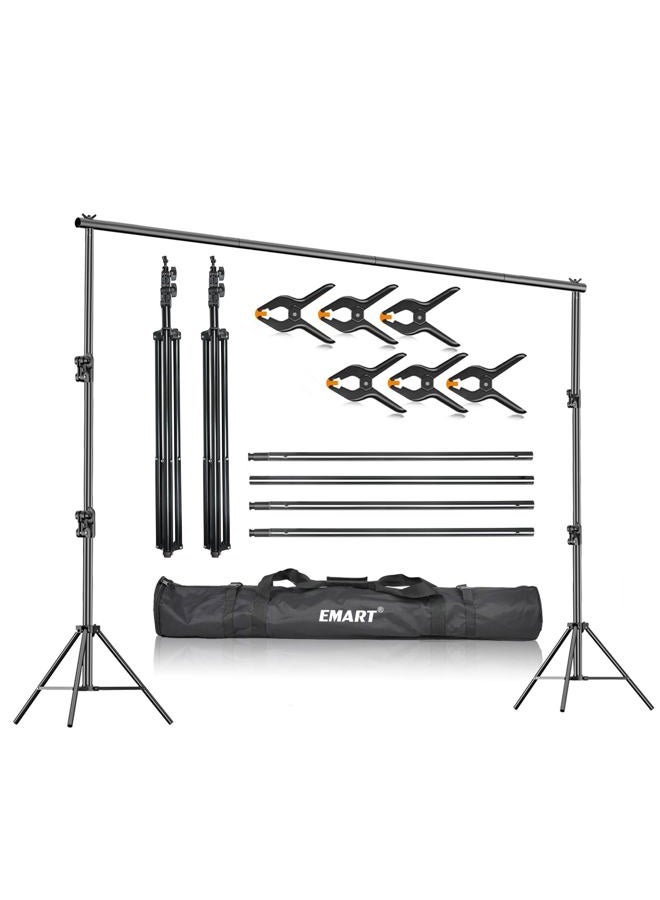 EMART Heavy Duty Background Stand, 9.2 x 10ft Adjustable Backdrop Support System Kit with Carry Bag for Photography - Image 1