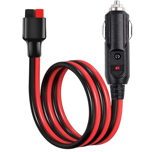 AYECEHI Car Cigarette Lighter Plug Cable45A Connector to 15A Car Cigarette Lighter Plug Extension Cable12AWG Heavy Duty Cable Compatible with Compatible with Anderson Power Pole Port33ft1m