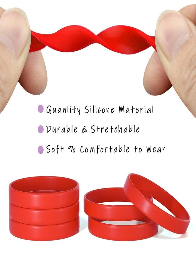 xinxingin 8 Pcs Hand Bands For Men, Rubber Bracelet For Men, Mens Accessories Stylish, Hand Accessories For Men,Sports Activities, Swimming, Outdoor Adventures, Party Favors, Team Identification, Promotional Events, Gift Giving(Red) - Image 3