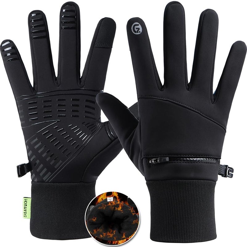 Romenrita Winter Gloves for Men Women - Waterproof Glove Cold Weather Thermal Sport Gloves, Warm Gloves Touchscreen Glove for Running Cycling Driving Hiking, Windproof Work Gloves Work (Large) - Image 1