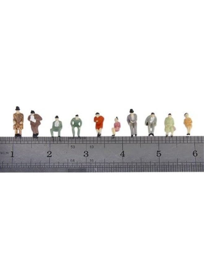 silvercnc 24pcs Fashion Painted Train Seated People Passangers Figures Model HO Scale 1:87 
