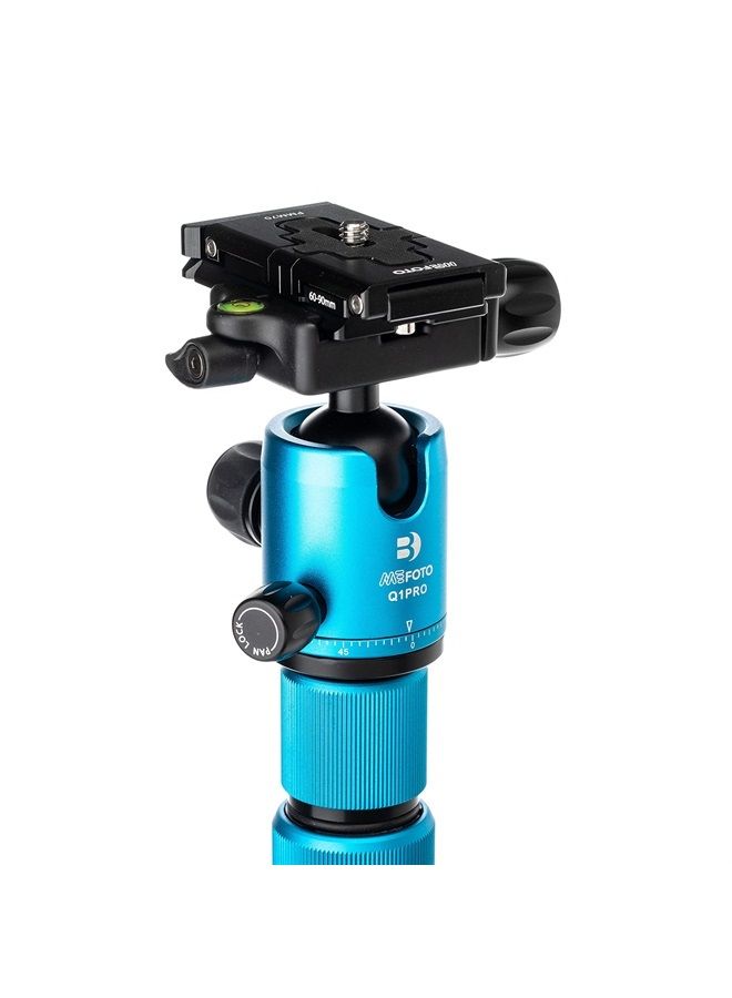 BENRO MeFOTO Roadtrip PRO Travel Tripod, Ballhead and Monopod in Pacific Blue, 1 Series Carbon Fiber Legs, 4 Leg Sections, Twist Leg Locks, Carrying Case (BMRTPROCBLU) - Image 2