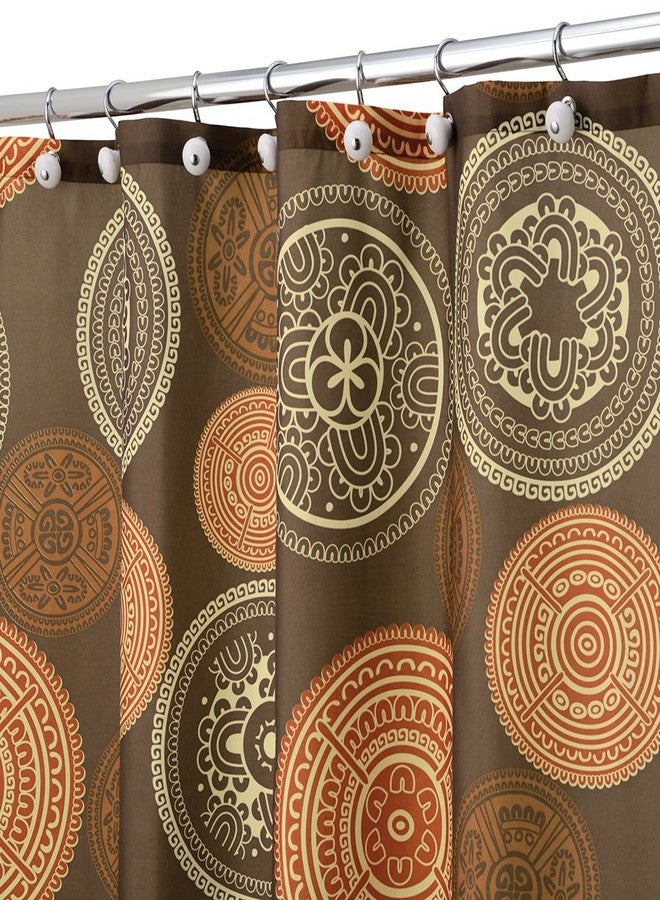 InterDesign iDesign Bazaar Fabric Shower Curtain for Master, Guest, Kids', College Dorm Bathroom, 72" x 72", Brown - Image 2
