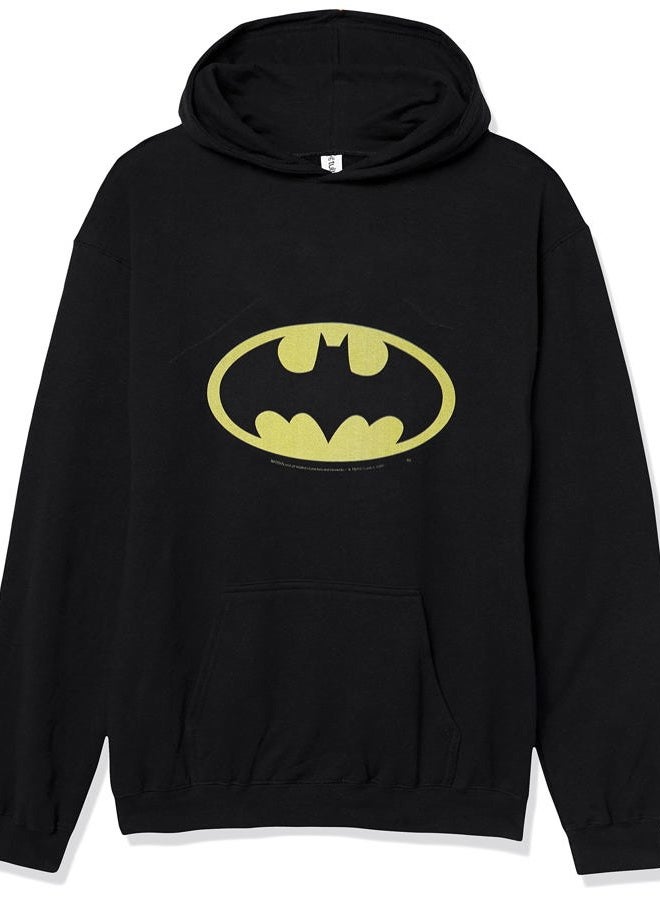 WARNER BROS Batman Basic Logo Mens Pullover Hoodie, Black, L