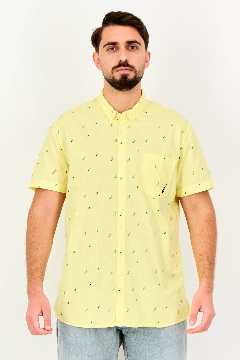 NAUTICA Men Regular Fit Allover Print Short Sleeve Casual Shirt, Multicolor - Image 1