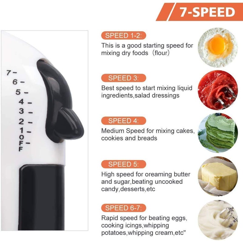 Trade Fashion INTELLIE Trade Ventures Electric Hand Mixer and Blenders with Chrome Beater and Dough Hook Stainless Steel Attachments Speed Setting Beater for Cake Egg Bakery 180 watt  - Image 4