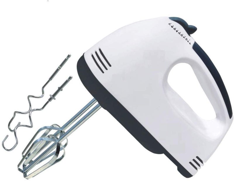 Trade Fashion INTELLIE Trade Ventures Electric Hand Mixer and Blenders with Chrome Beater and Dough Hook Stainless Steel Attachments Speed Setting Beater for Cake Egg Bakery 180 watt  - Image 1