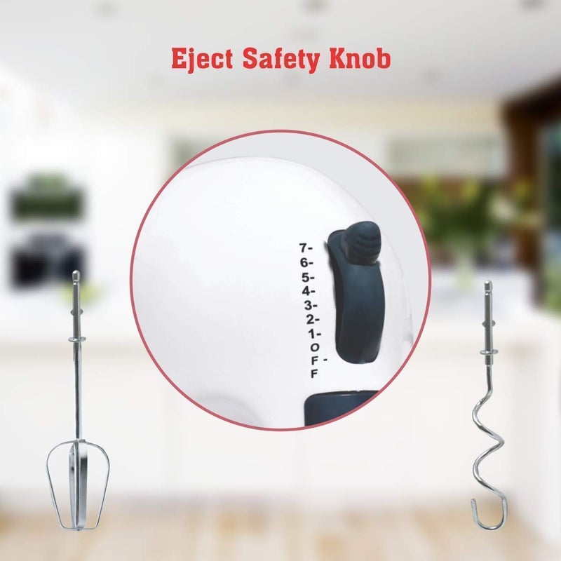 Trade Fashion INTELLIE Trade Ventures Electric Hand Mixer and Blenders with Chrome Beater and Dough Hook Stainless Steel Attachments Speed Setting Beater for Cake Egg Bakery 180 watt  - Image 3