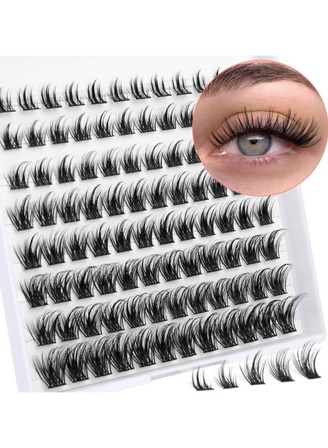 96PCS False Eyelash (8-16mm), DIY Personalized Eyelash Extensions, Natural Super Fluffy False Eyelash, Cat Eye Eyelash, Suitable for Daily Makeup and Stage Makeup