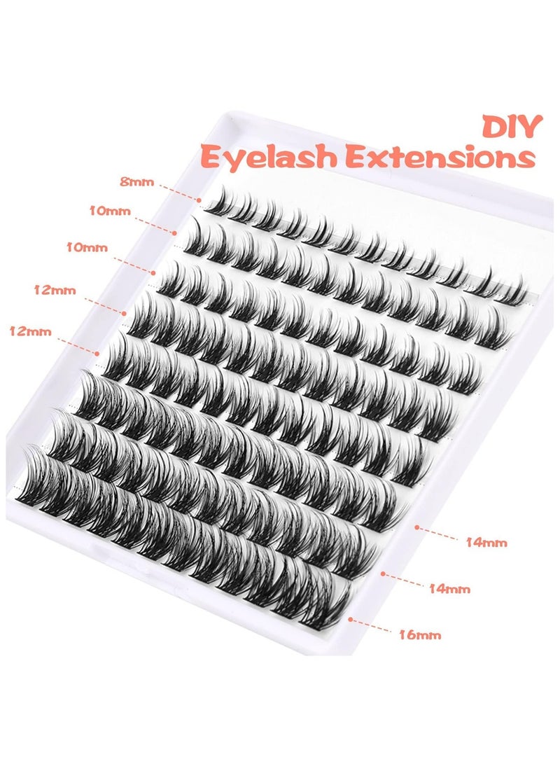 Generic 96PCS False Eyelash (8-16mm), DIY Personalized Eyelash Extensions, Natural Super Fluffy False Eyelash, Cat Eye Eyelash, Suitable for Daily Makeup and Stage Makeup  - Image 3
