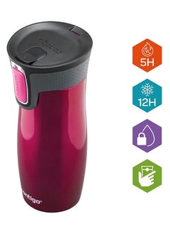 Contigo Contigo West Loop Autoseal Thermal Mug Stainless Steel Insulated Mug Coffee Mug To Go BPA free leak proof travel mug with easy-clean lid keeps drinks hot for up to 5h 470 ml  - Image 2