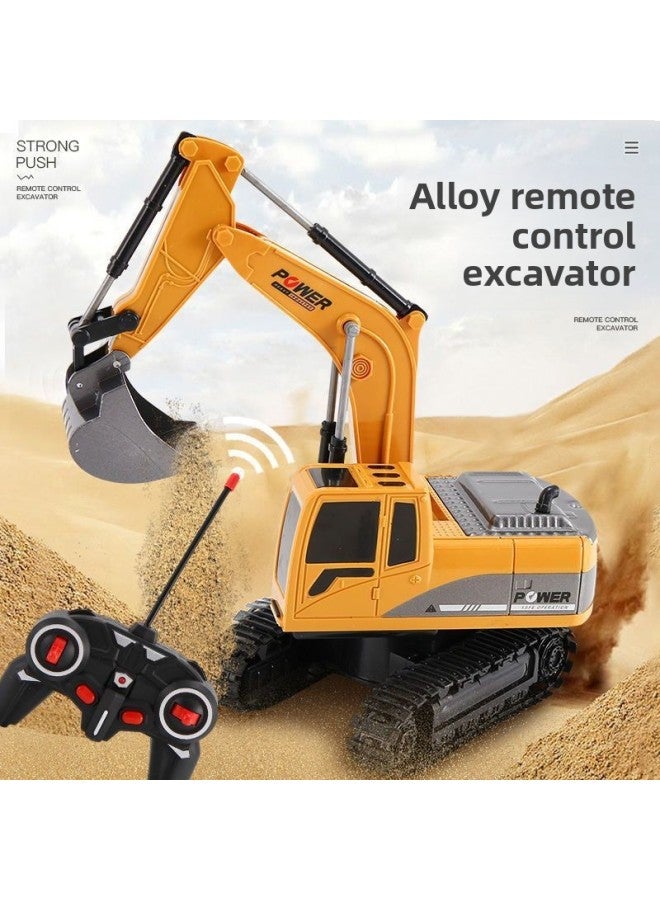Large Remote Control Alloy Engineering Car Boys Toy Digger Electric Children's Construction Vehicle Interactive Play Equipment-Color:Remote Control Excavator -5 Channels 【acousto-optic Plastic Diggi - Image 3