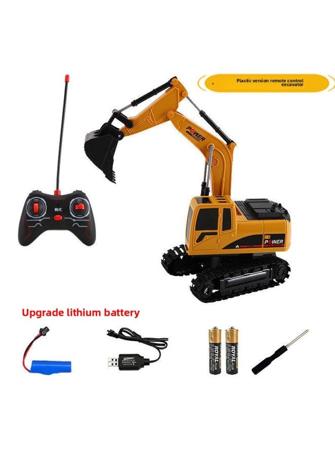 Large Remote Control Alloy Engineering Car Boys Toy Digger Electric Children's Construction Vehicle Interactive Play Equipment-Color:Remote Control Excavator -5 Channels 【acousto-optic Plastic Diggi - Image 1