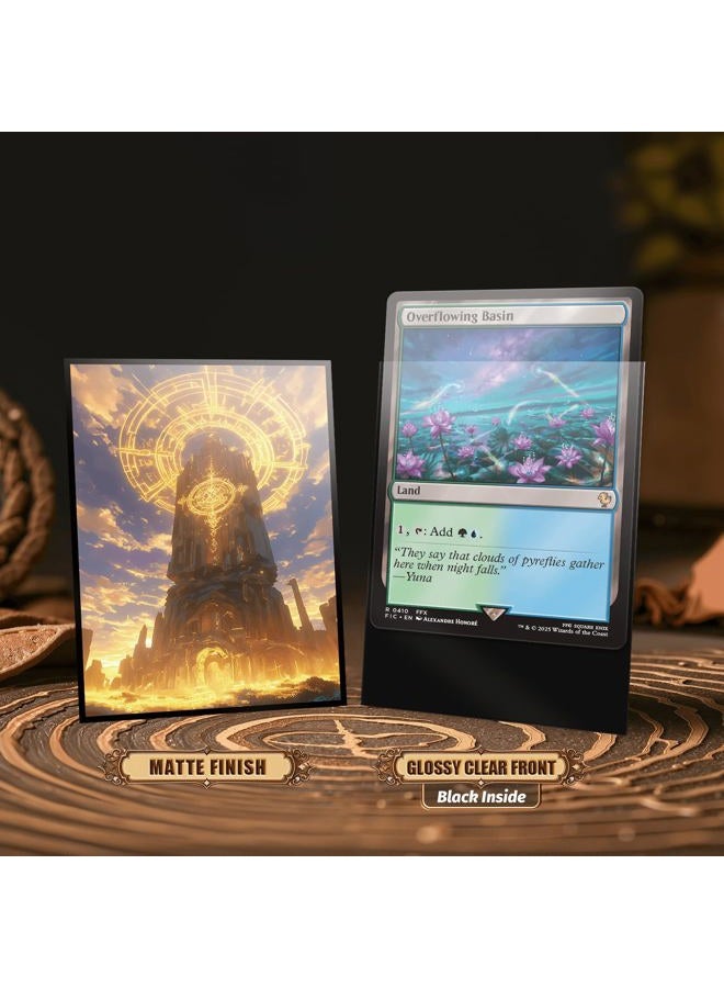 Kiiransr MTG Card Sleeves - Plains - Utility Lands Series - Ultra Clear Front & Matte Finish Back, 100 Count Standard Size Matte Art Sleeve for Magic The Gathering - Image 3